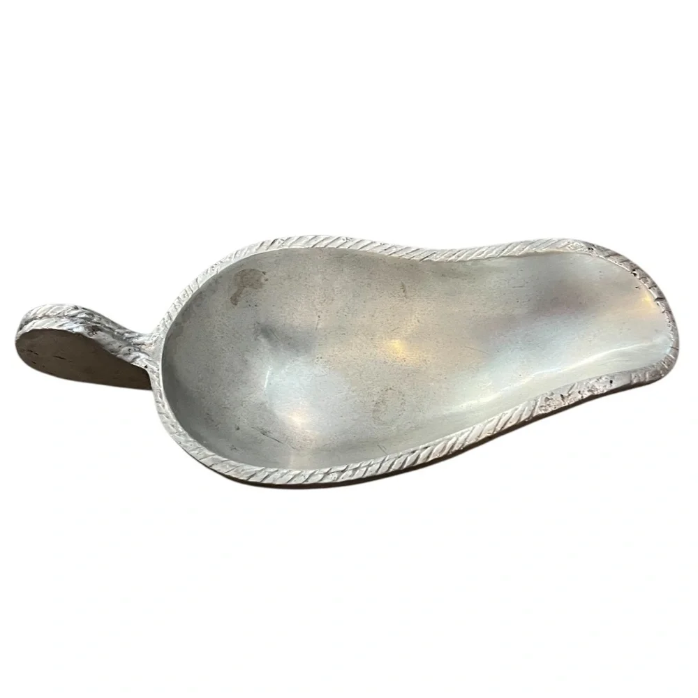 Vintage Pewter Gravy‎ Boat Bow